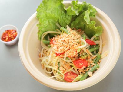 Green Papaya Salad as Served at Crushcraft Thai Street Eats in Dallas, Texas as seen on Food Network's Diners, Drive-Ins and Dives episode 2806.