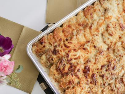 Sheet Pan Scalloped Potatoes as seen on Valerie's Home Cooking Hot in Cleveland Reunion episode, season 8.