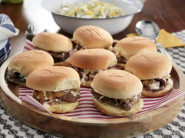 Brisket Sliders with White Barbecue Sauce Recipe | Valerie Bertinelli | Food Network