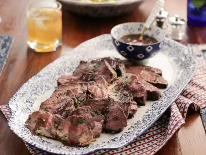 Red Wine and Herb Marinated Tri-Tip Steak as seen on Valerie's Home Cooking All American Boy episode, season 8.