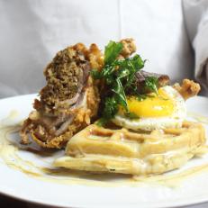 If there’s pressure in being one of the youngest of the Commander’s Palace family, SoBou isn’t showing it. The lively French Quarter saloon — located south of Bourbon Street (get it?) — has matches its siblings’ reputations, serving small-ish plates with Cajun and Creole influences. Chicken and waffles get a luxurious makeover in the form of crispy quail, a fried egg, Crystal hot sauce hollandaise and a standout waffle made with pepper jack cheese and cornmeal. The $32 brunch comes with an appetizer and dessert, so plan to arrive hungry.