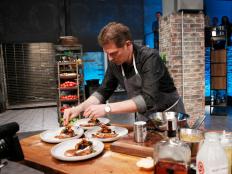 Chef Bobby Flay races to plate his Challah french toast in Round 2. He is not going to let his challenger take him down, as seen of Food Network's Beat Bobby Flay, Season 2.