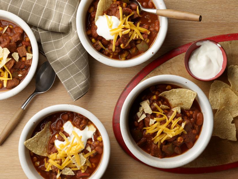 Food Network Kitchen's Slow-Cooker Freezer-Pack Brisket Chili, as seen on Food Network.