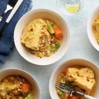 Food Network Kitchen's Slow-Cooker Freezer-Pack Cauliflower and Chickpea Curry, as seen on Food Network.