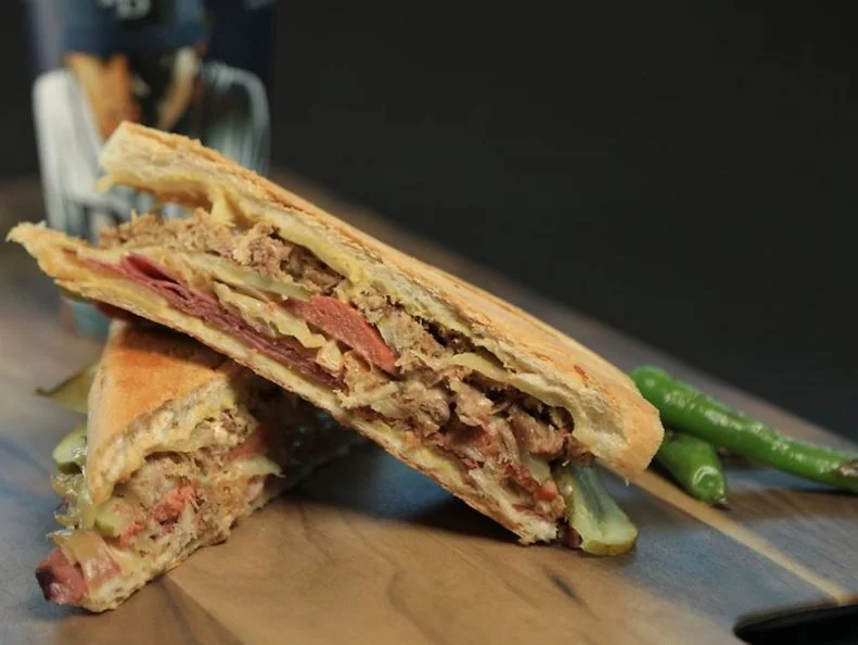 You could eat: Florida is renowned for its seafood, and Tropicana Field is no exception. The Fish Shack offers fried seafood baskets and sandwiches, with fries. 
You should eat: The stadium is rife with Cuban-influenced concessions. Try a creative mash-up on a classic Cubano with the Reuben Cuban, which combines pork, pickles, pastrami and hot dog for a pressed meat grand slam. Nab one at Pressed, which has two locations in the stadium.