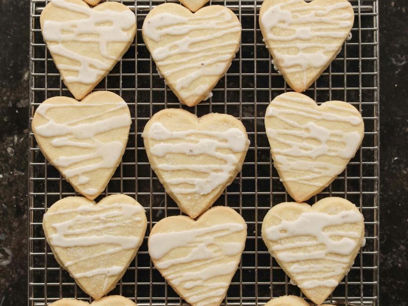 Close-up of Vanilla Shortbread Hearts