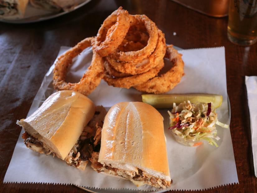 The 109 Chestnut Chicken Sandwich as Served at The Copper Penny in Wilmington, North Carolina as seen on Diners, Drive-Ins and Dives episode 2808.