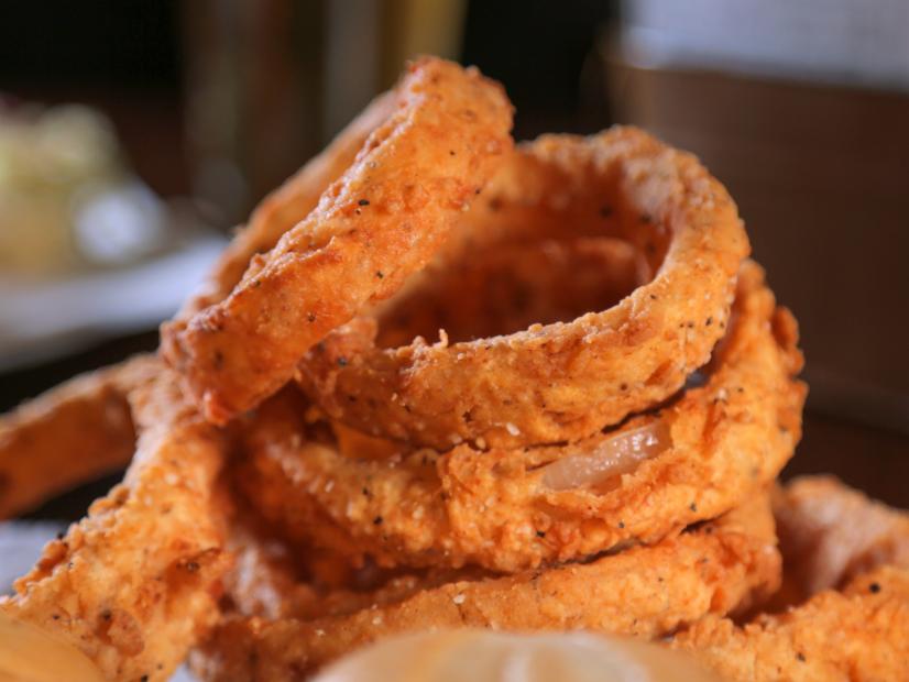 Homemade Onion Rings as Served at The Copper Penny in Wilmington, North Carolina as seen on Diners, Drive-Ins and Dives episode 2808.