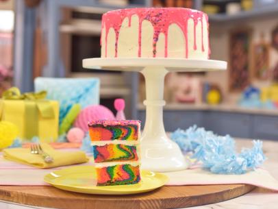 Melissa Ben-Ishay makes a Tie Dye Birthday Cake, as seen on Food Network's The Kitchen