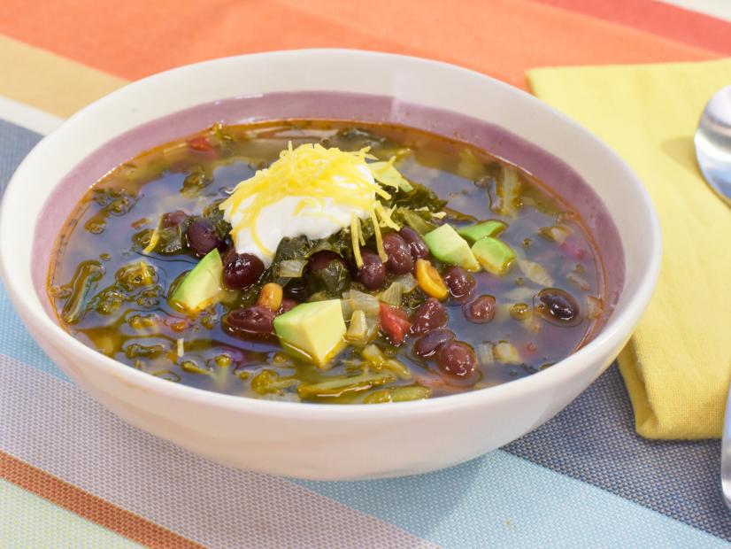 Black Bean and Kale Soup Recipe | Katie Lee Biegel | Food Network