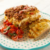 Close-up of Loaf Pan Lasagna