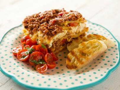 Close-up of Loaf Pan Lasagna