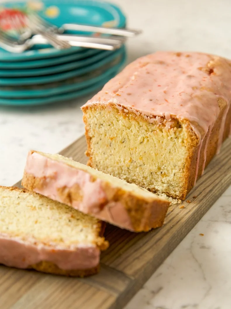 Close-up of Blood Orange and Rosemary Pound Cake