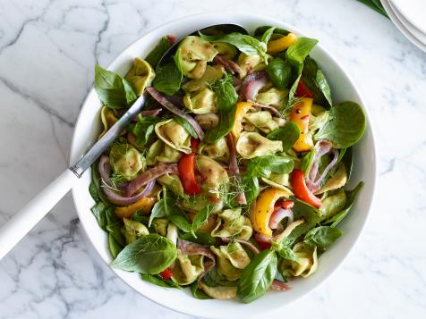 Warm Garlic & Herb Tortellini Salad