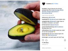 People are saying yes to presenting sparkly diamond rings in avocados instead of regular boxes.