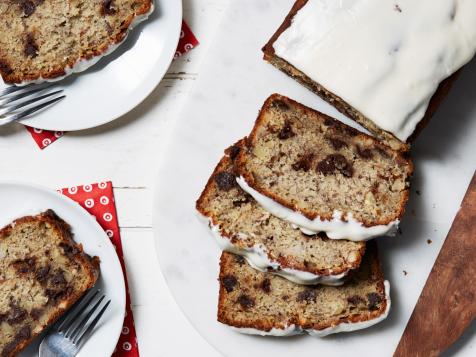 Banana-Almond-Chocolate Quick Bread with Cream Cheese Glaze