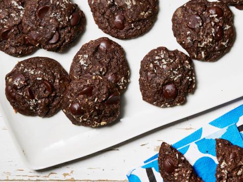 Chocolate-Chocolate Chip Cookies with Coconut