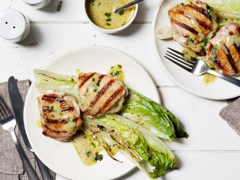 Grilled Chicken Thighs and Romaine with Dijon Vinaigrette