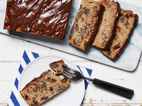 Pear-Chocolate-Pecan Quick Bread with Chocolate Glaze