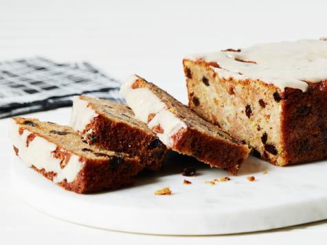 Apple-Almond-Raisin Quick Bread with Brown Butter Glaze