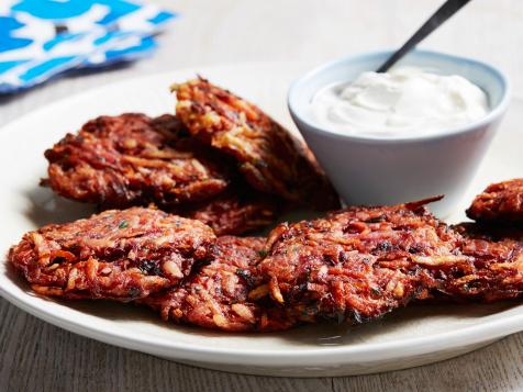 Beet and Carrot Latkes
