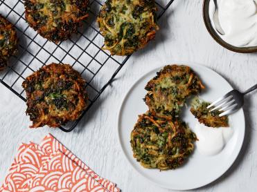 Herbed Potato Latkes with Kale Recipe | Food Network Kitchen | Food Network