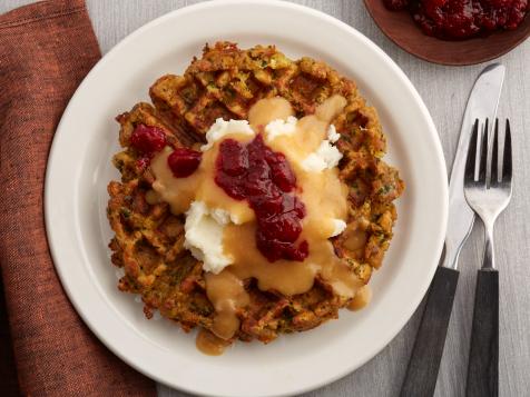 Leftover Stuffing Waffles