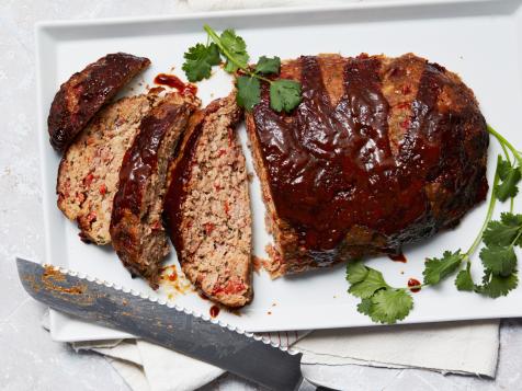 Roasted Red Pepper Meatloaf with Spicy Barbecue Glaze