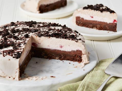 Strawberry and Brownie Ice Cream Cake with Chocolate Ganache