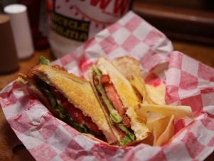 Fried bologna sandwich at Robert's Western World in Nashville, TN.