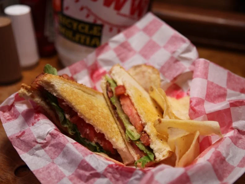Fried bologna sandwich at Robert's Western World in Nashville, TN.
