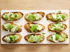 "When fava beans are in season, there's nothing like them. Pairing favas with creamy, cheesy peas makes for a yummy bite," says Anne.