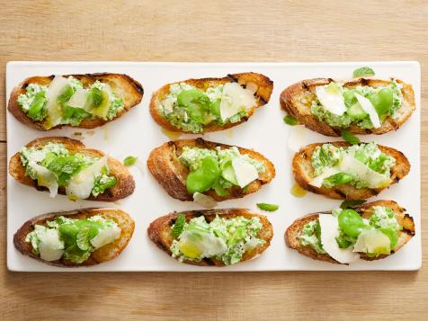 Spring Pea and Ricotta Crostini with Fava Beans