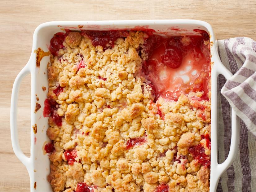 Strawberry-Rhubarb Crumble Recipe | Bobby Flay | Food Network