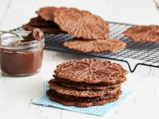 Bust out the pizzelle maker to create these pumpkin-pie-spiced sandwich cookies with a layer of chocolate in the center.