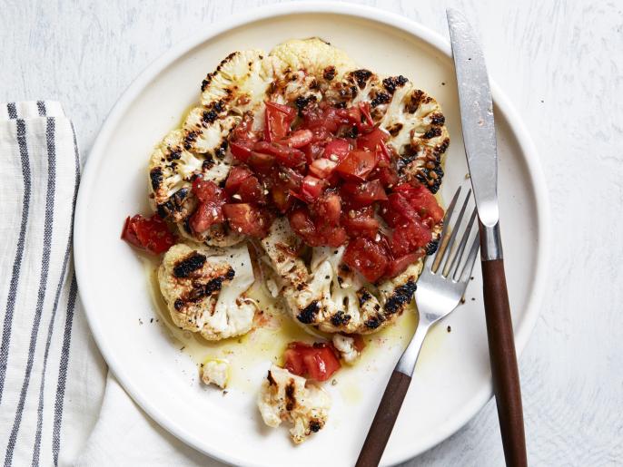 Grilled Cauliflower Steak with Tomato Relish Recipe Food Network