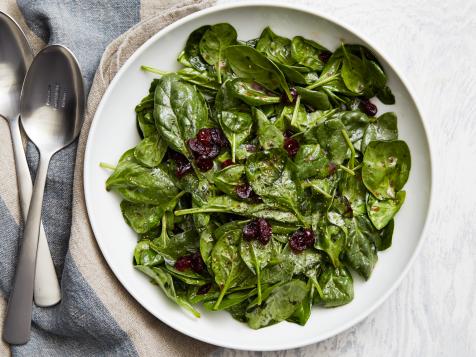 Wilted Spinach with Cranberry-Honey Vinaigrette