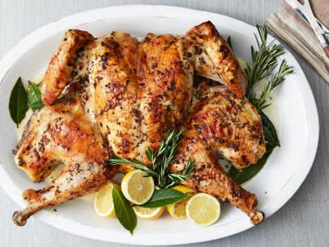 Butterflied Juniper-Brined Roasted Turkey with Porchetta-Spiced Butter