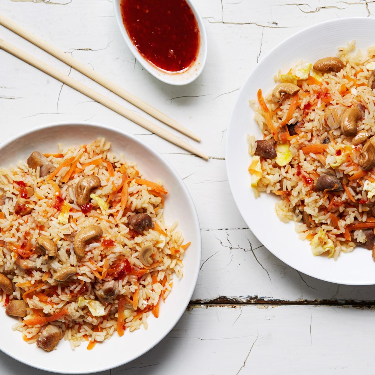 Sweet and Spicy Chicken and Cashew Fried Rice