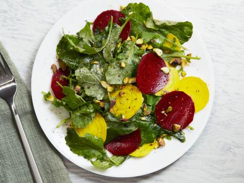 Mixed Green Salad with Beets and Pistachios