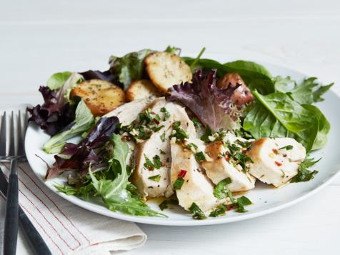Pan-Roasted Chicken Breasts with Herb Oil