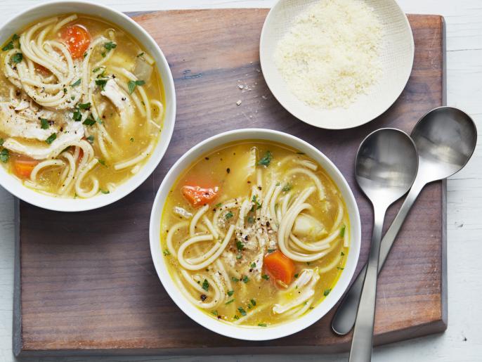 Parmesan Chicken Noodle Soup Recipe | Food Network Kitchen | Food Network