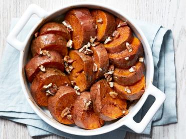 Roasted Sweet Potatoes with Honey and Pecans Recipe | Food Network ...