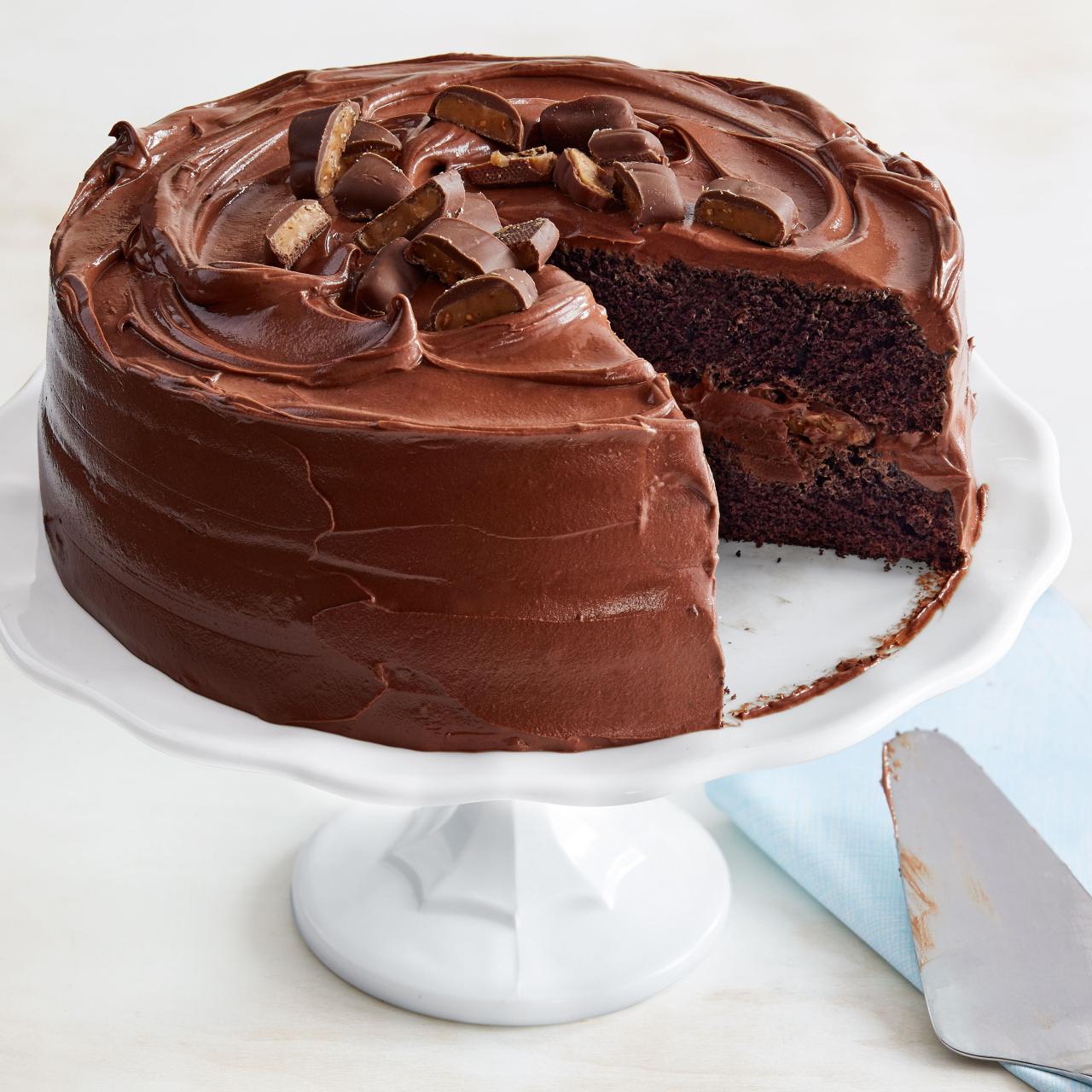 Chocolate-Candy Bar Layer Cake Recipe