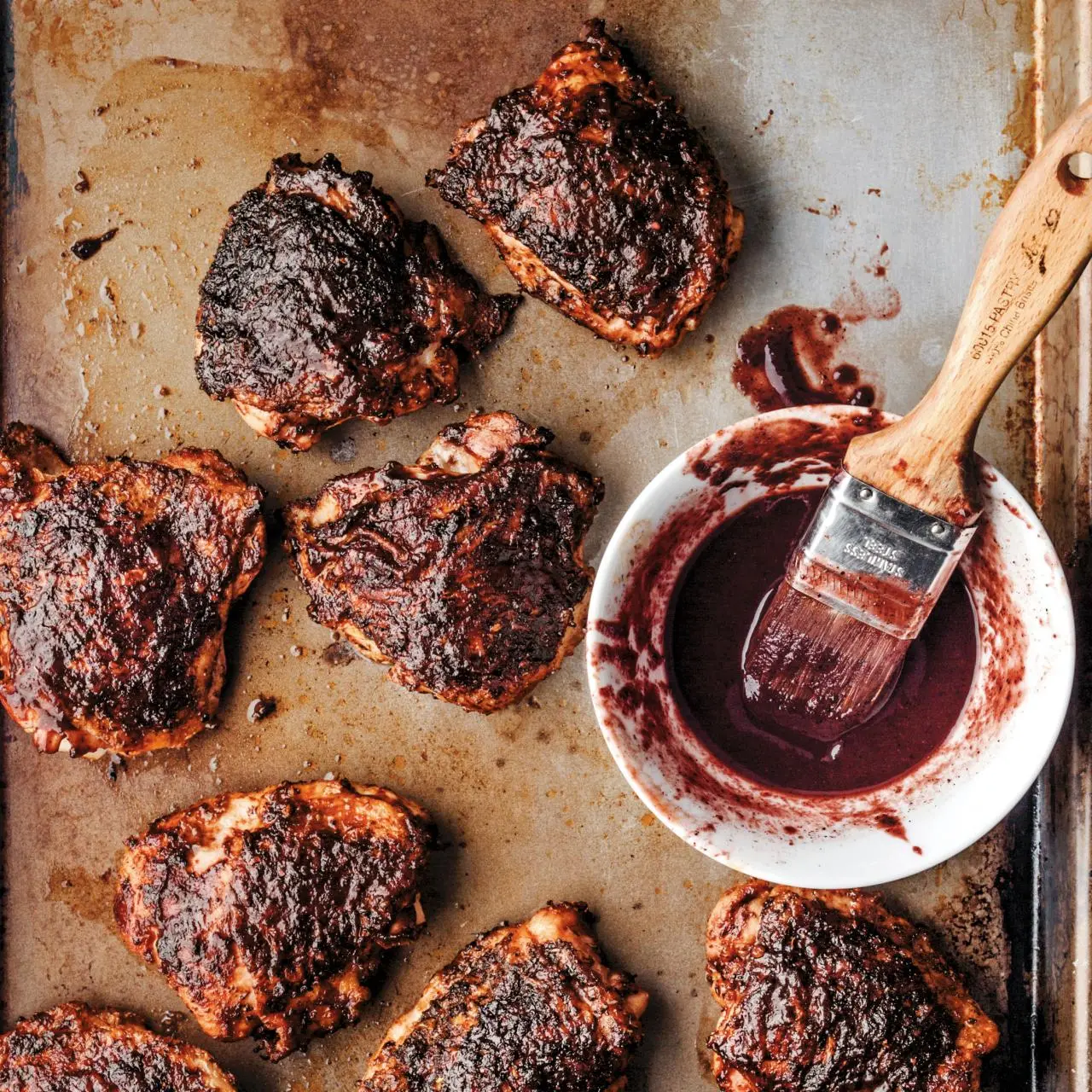 Grilled Chicken Thighs with Blackberry BBQ Sauce Recipe | Michael