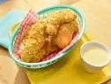 Geoffrey Zakarian makes Potato Chip Chicken Tenders, as seen on The Kitchen, Season 17.