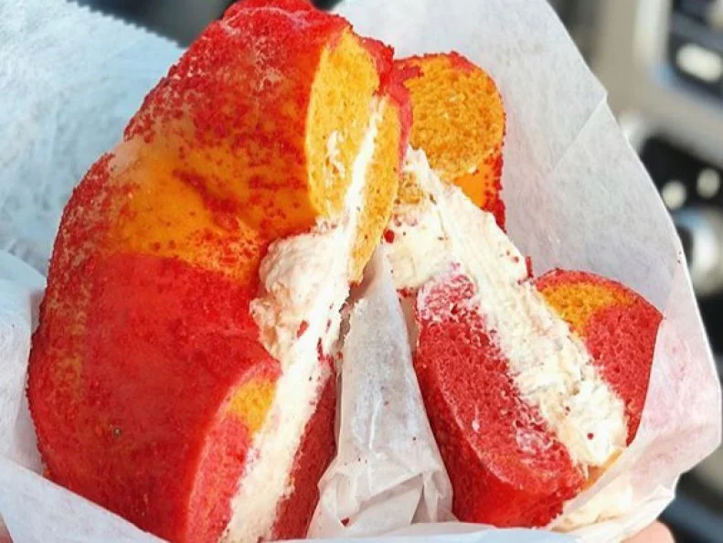 Creative bagels abound at this family-owned shop, where typical flavors like everything spice and cinnamon-raisin are sold alongside the Cookie Monster and Flaminâ   Hot. The latter brings the heat in the form of a spicy Cheetos crust, added after the bagels have been proofed, boiled and baked, with ghost-pepper cream cheese. If that sounds too extreme, customers can pair it with a Cool Ranch spread inspired by Doritos, naturally.