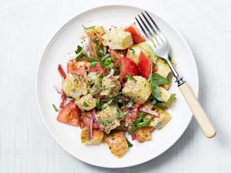Focaccia Panzanella with Salami and Pepperoncini