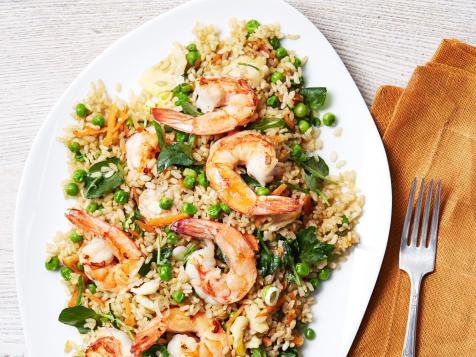 Fried Brown Rice with Shrimp and Vegetables