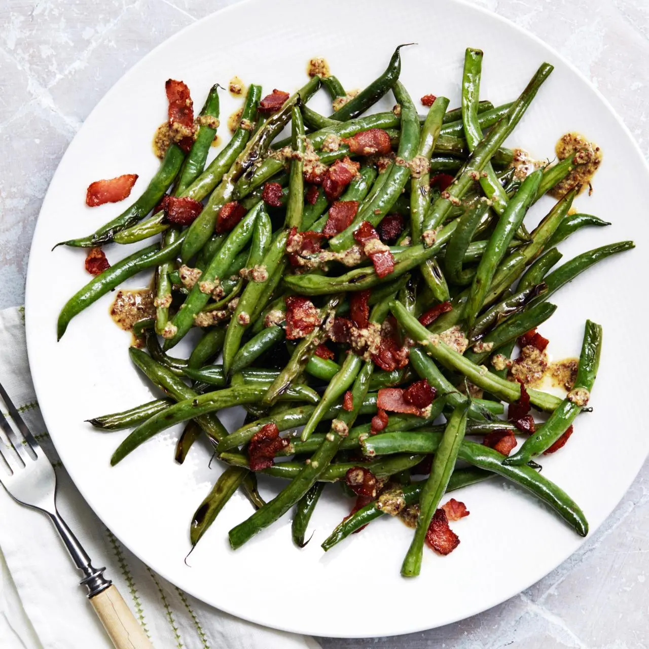 Green Beans with Warm Bacon Vinaigrette